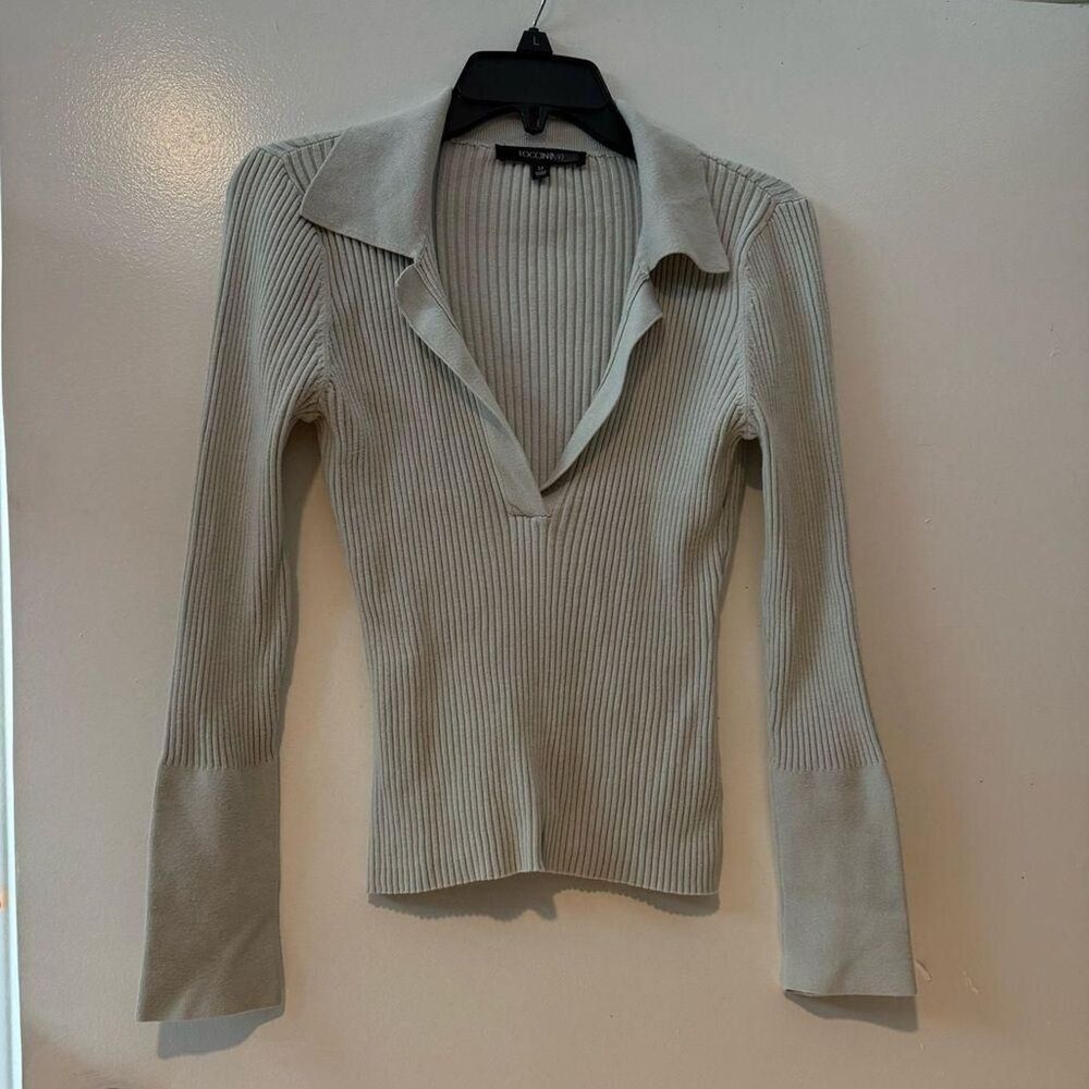 Toccin Mixed Rib Henley Sweater - Picture 3 of 6